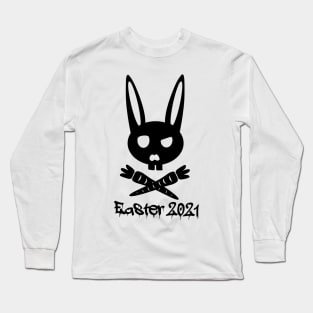 Easter Bunny Skull & Crossbones Long Sleeve T-Shirt